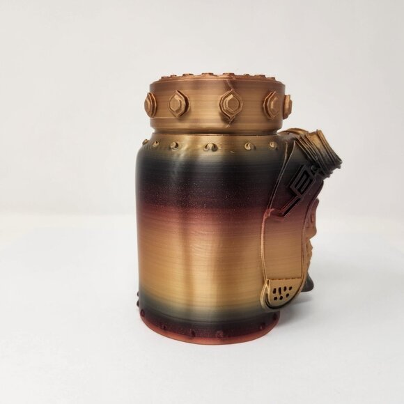 Steampunk Skull Jar With Goggles & Removable Lid Unique Gothic Decor 5.75" (p) - Picture 5 of 6